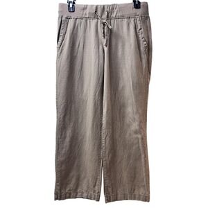 Soho Street Linen Blend Drawstring Pants Taupe Mauve Waist Size M
